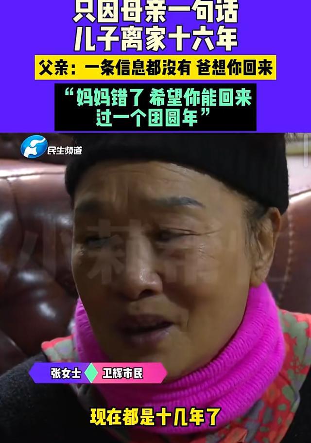 母亲的一句话，儿子离家十六年寻梦路