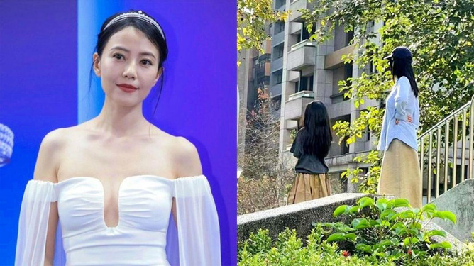 高圆圆携女儿公园游玩，亲子时光温馨可爱